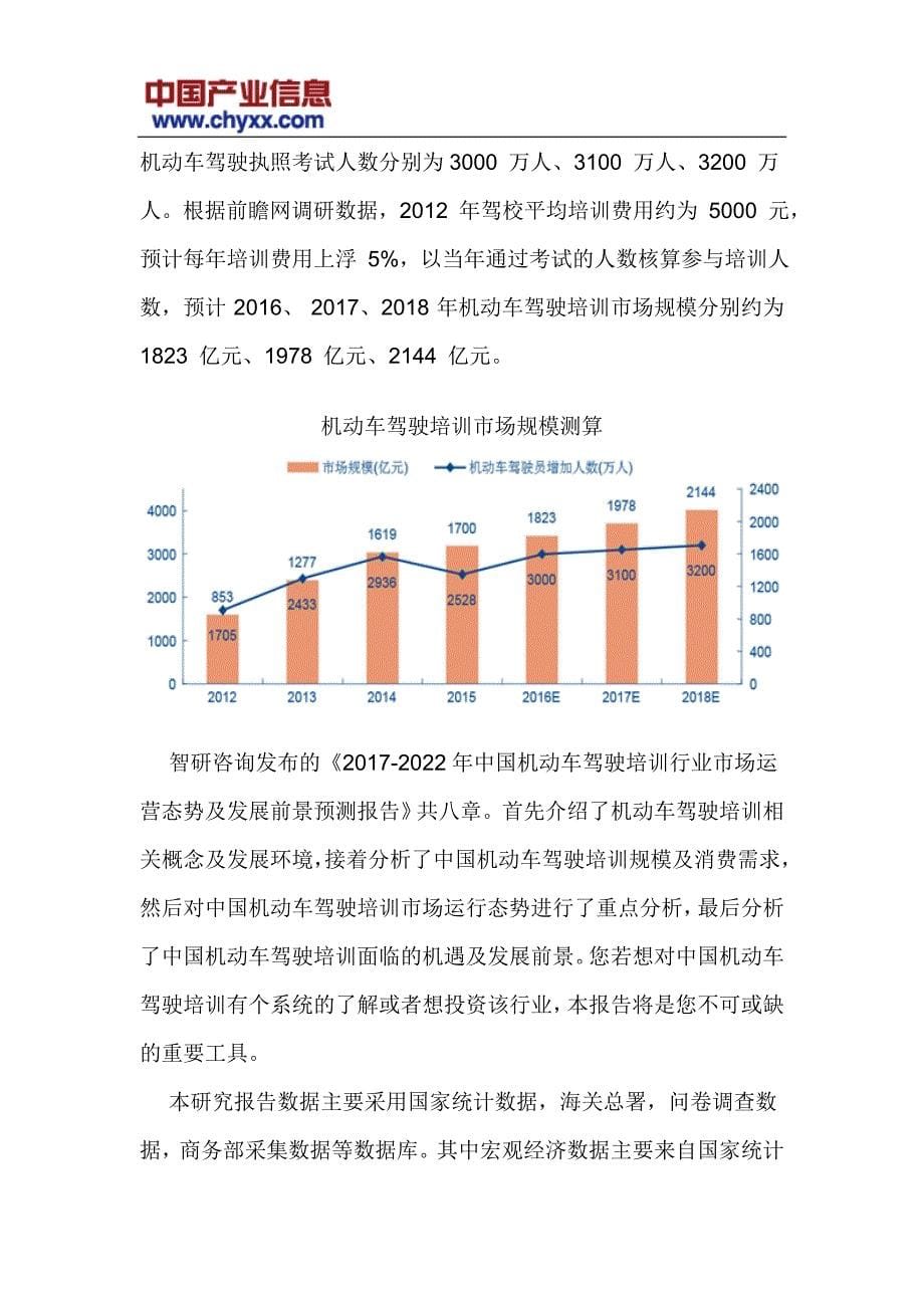 中国机动车驾驶培训行业发展前景预测研究报告_第5页
