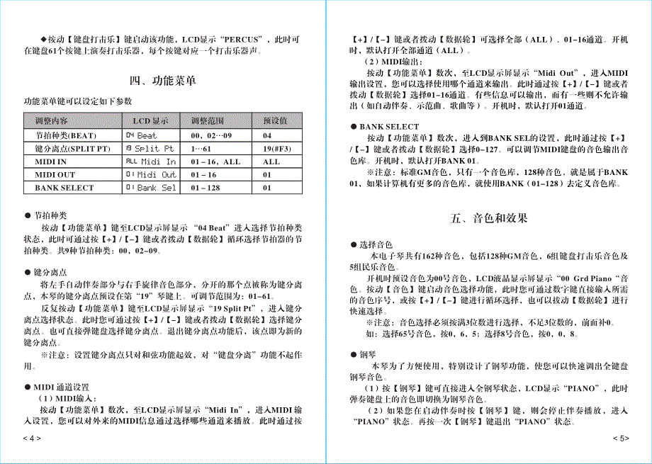 美科mk-935电子琴说明书中文版_第4页