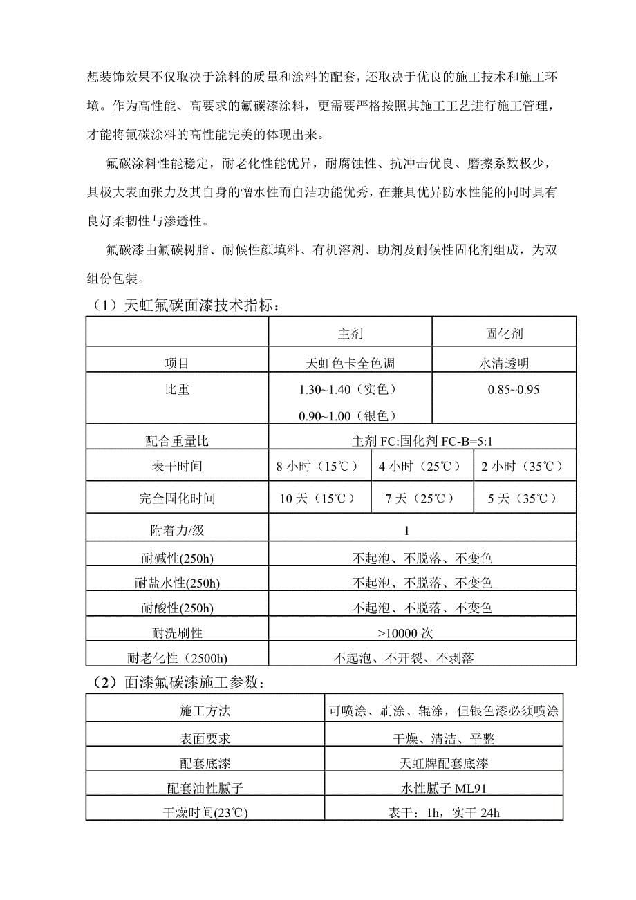 xxxx工程氟炭涂料施工方案_第5页