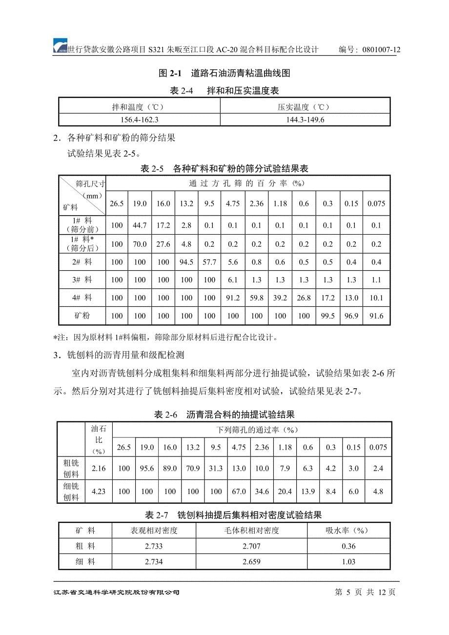 项目厂拌热再生目标配合比设计_第5页