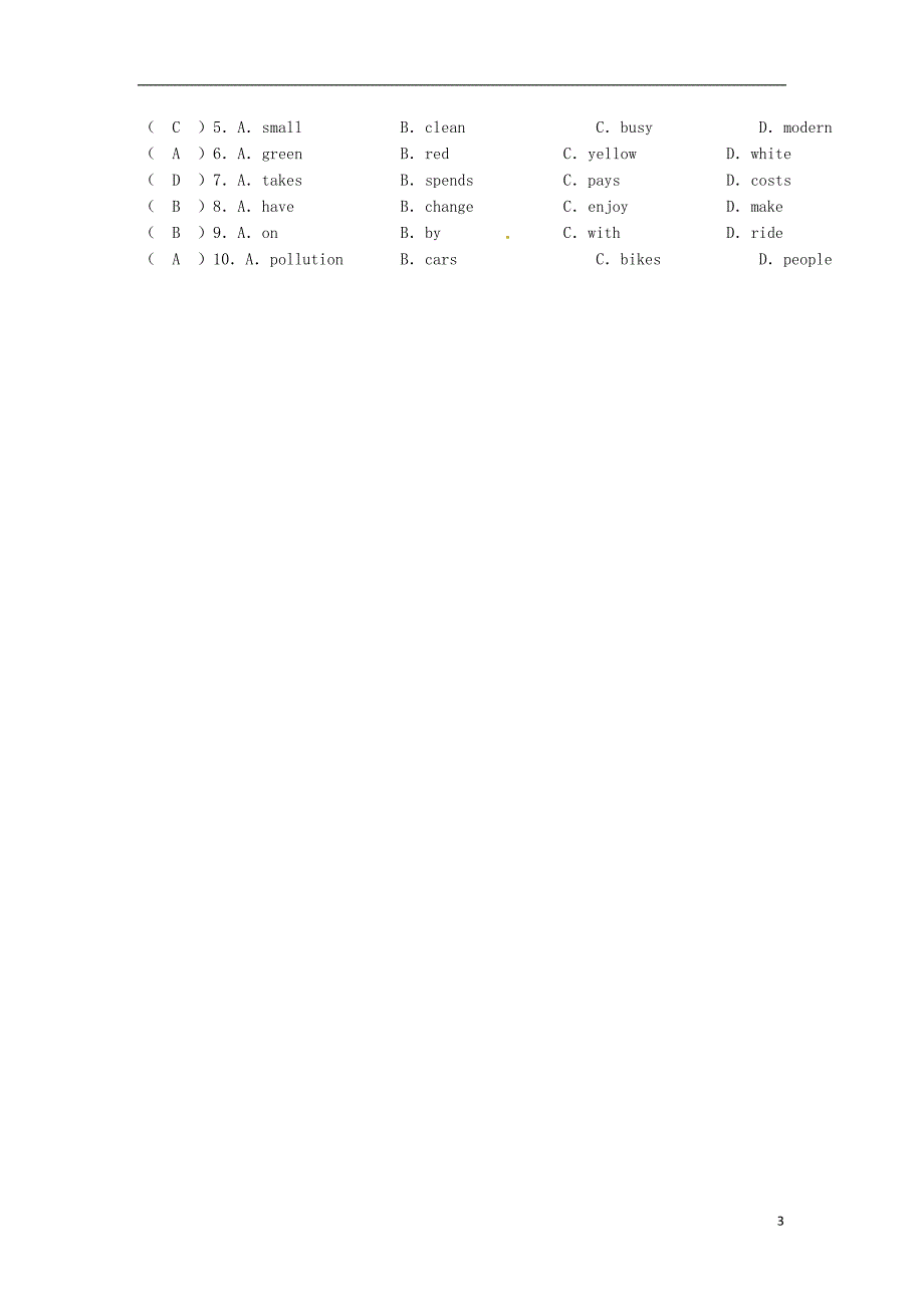 七年级英语下册unit6i’mwatchingtvpart1sectiona同步练习（新版）人教新目标版_第3页