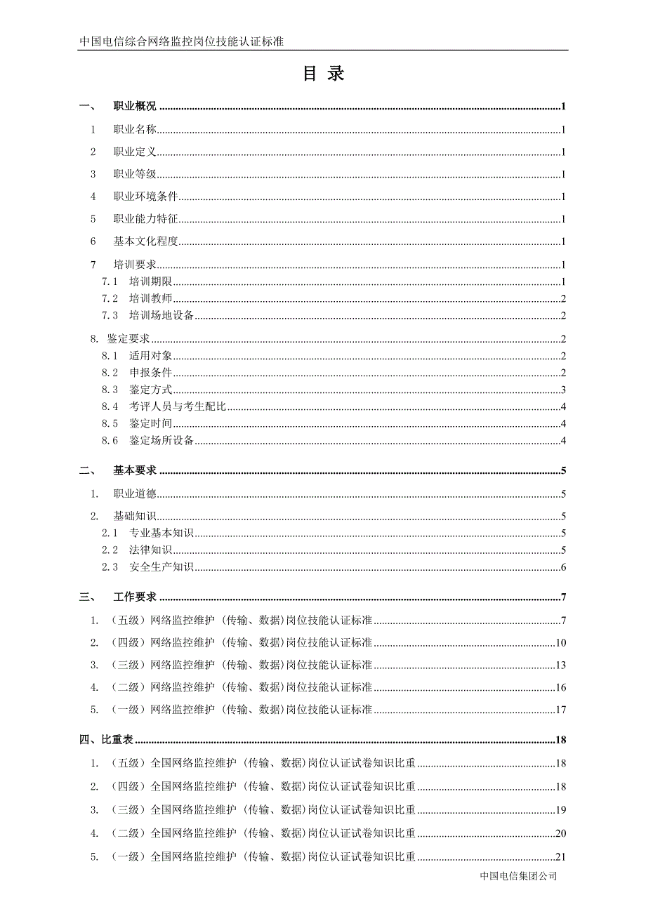 中国电信网络监控维护岗位技能认证标准_第2页