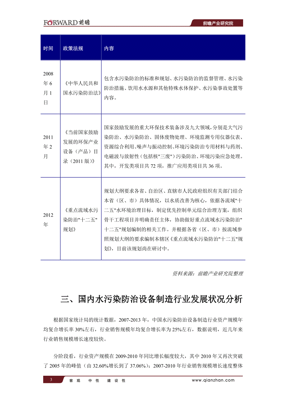 中国水污染防治专用设备制造行业产销需求与投资预测报告_第4页