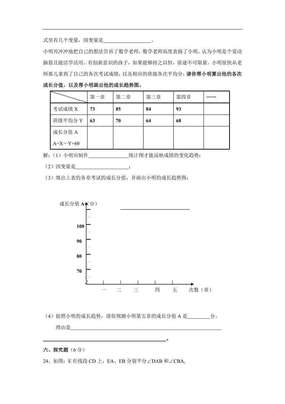 华师大版七年级下数学期末测试2_第5页