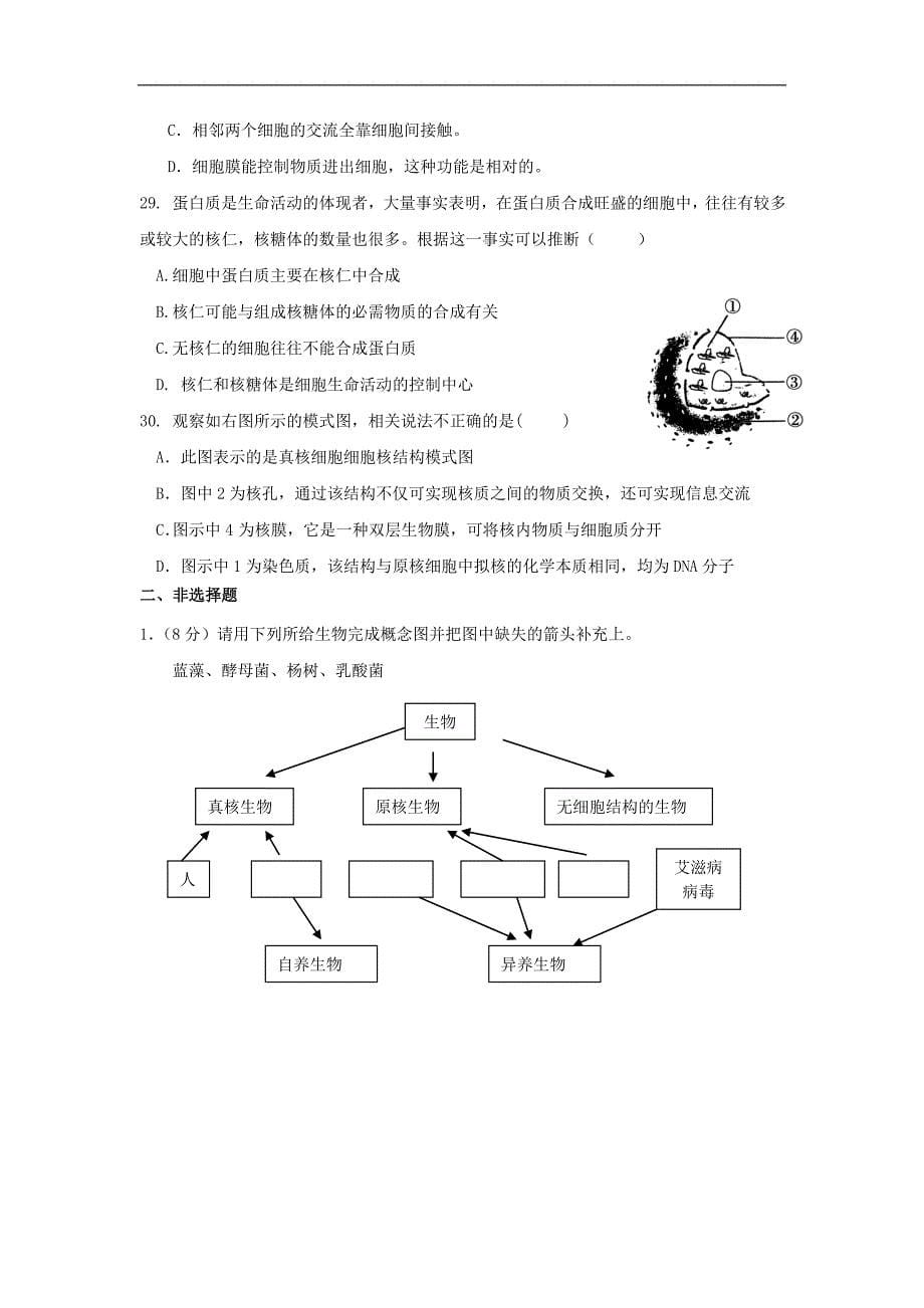 山西省山大附中2012-2013学年高一上学期期中生物试题_第5页