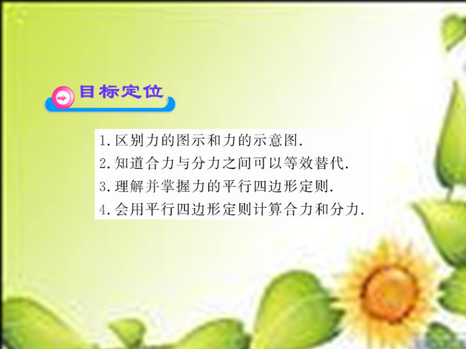 2012高一物理配套课件3.3、3.4力的等效和替代力的合成与分解粤教版必修1_第3页