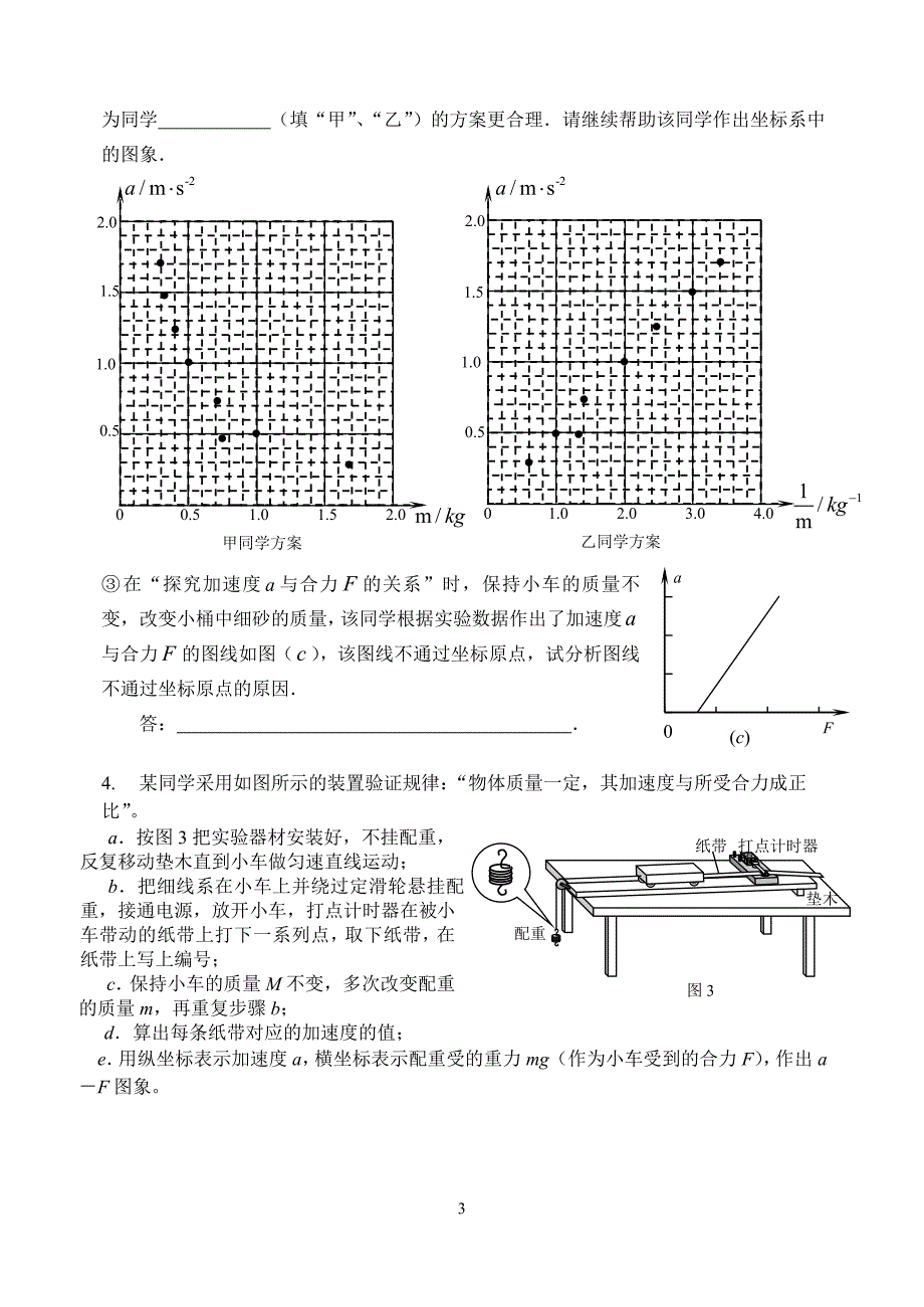 2011高考总复习资料03验证牛顿第二运动定律_第3页