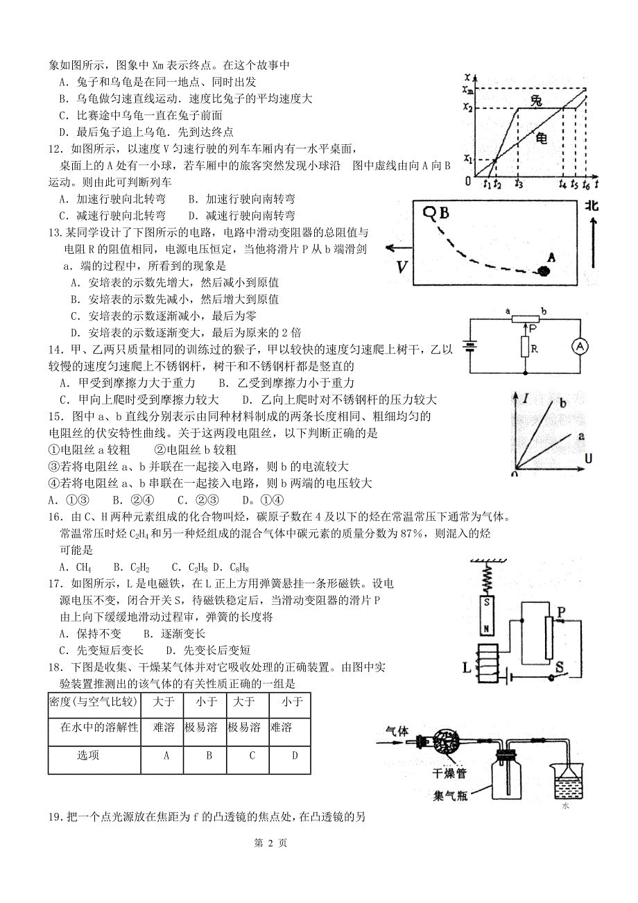 华师大版科学八年级下科学竞赛模拟试题_第2页