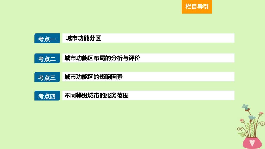 2019届高考地理一轮总复习2.2.1城市的内部空间结构课件湘教版_第2页