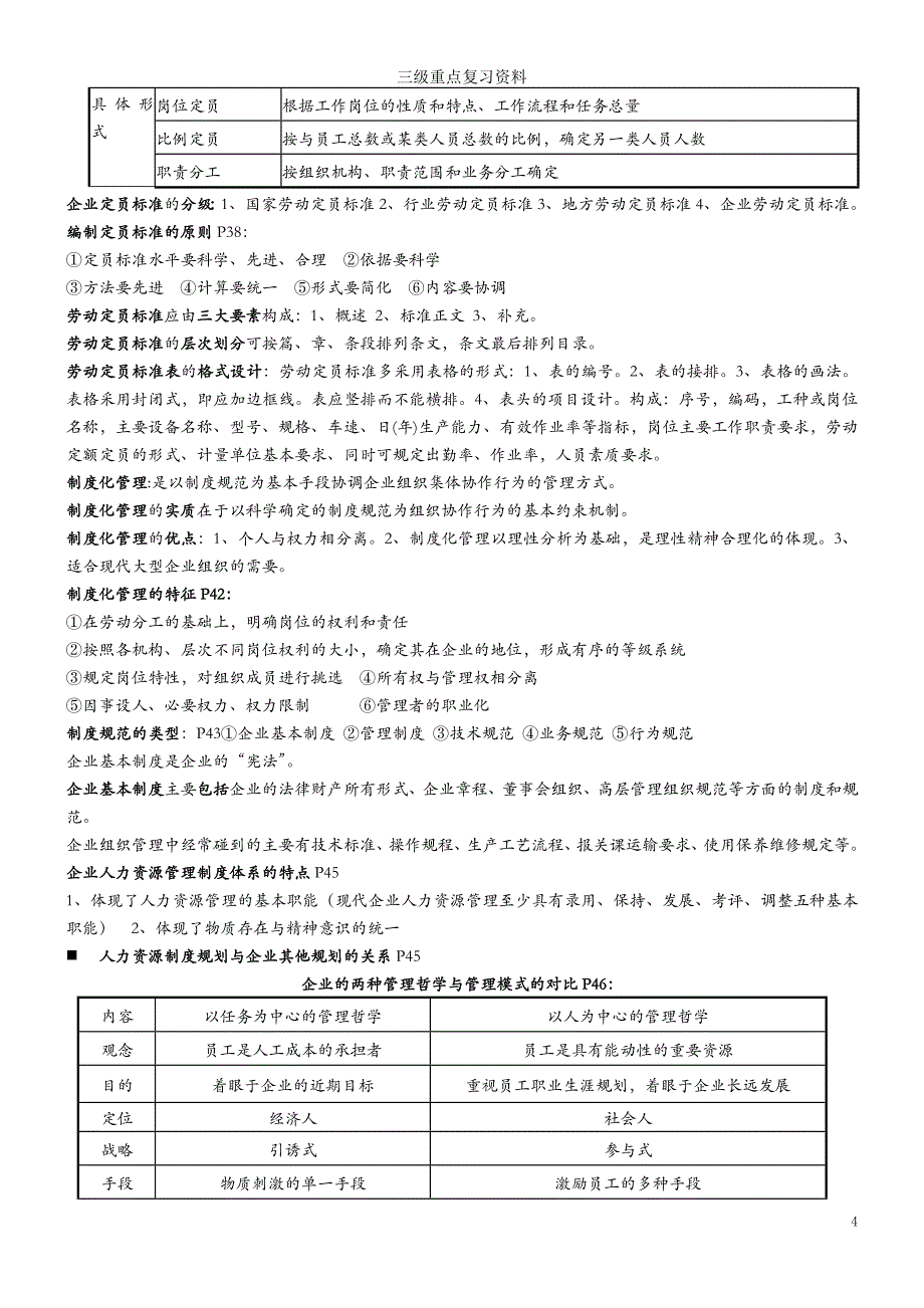 2012年11月企业人力资源管理师三级总复习大纲_第4页