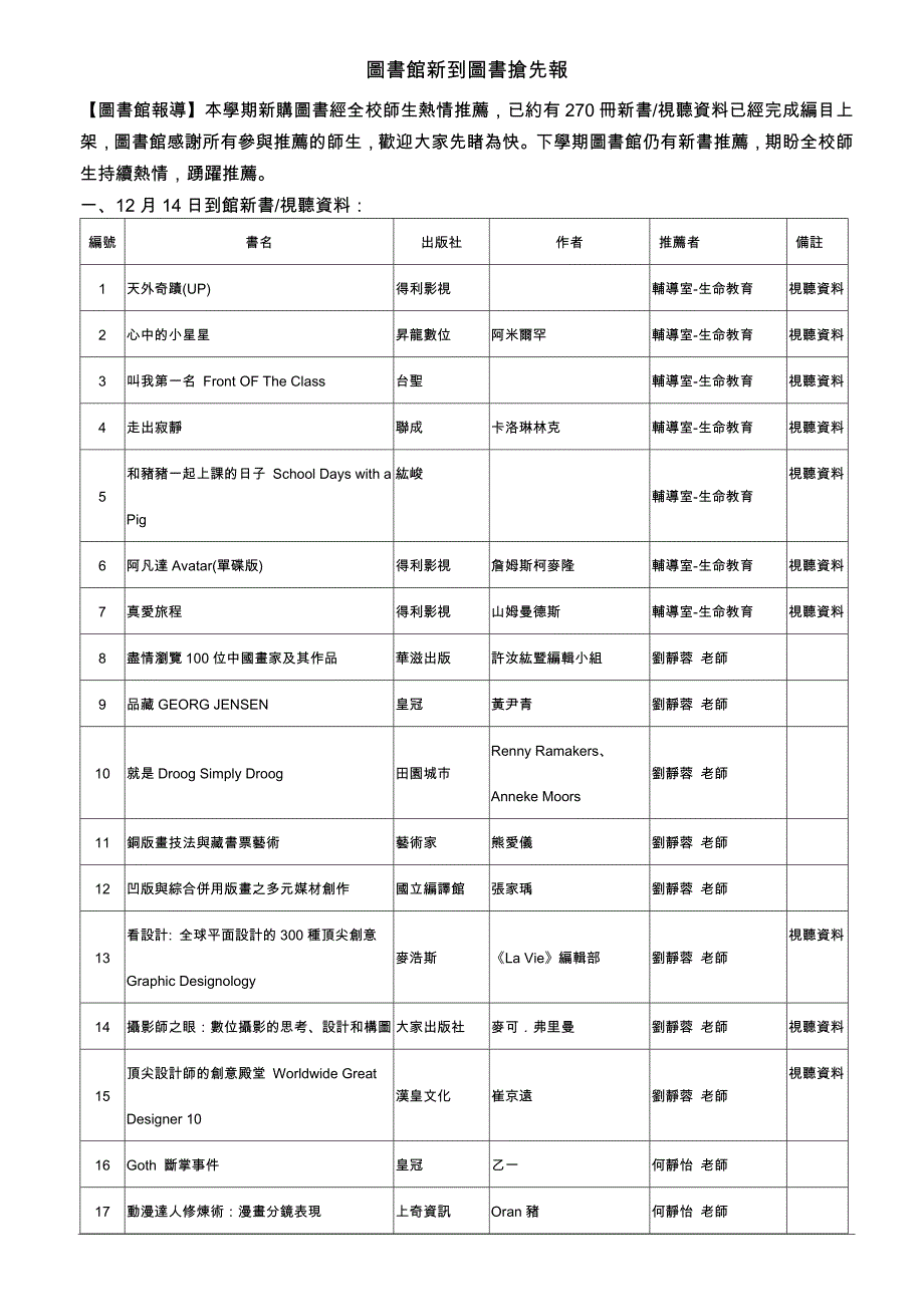 图书馆新到图书抢先报_第1页