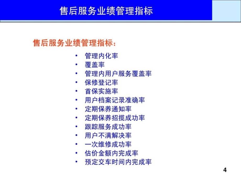 汽车经销商售后服务指标管理ppt课件_第4页