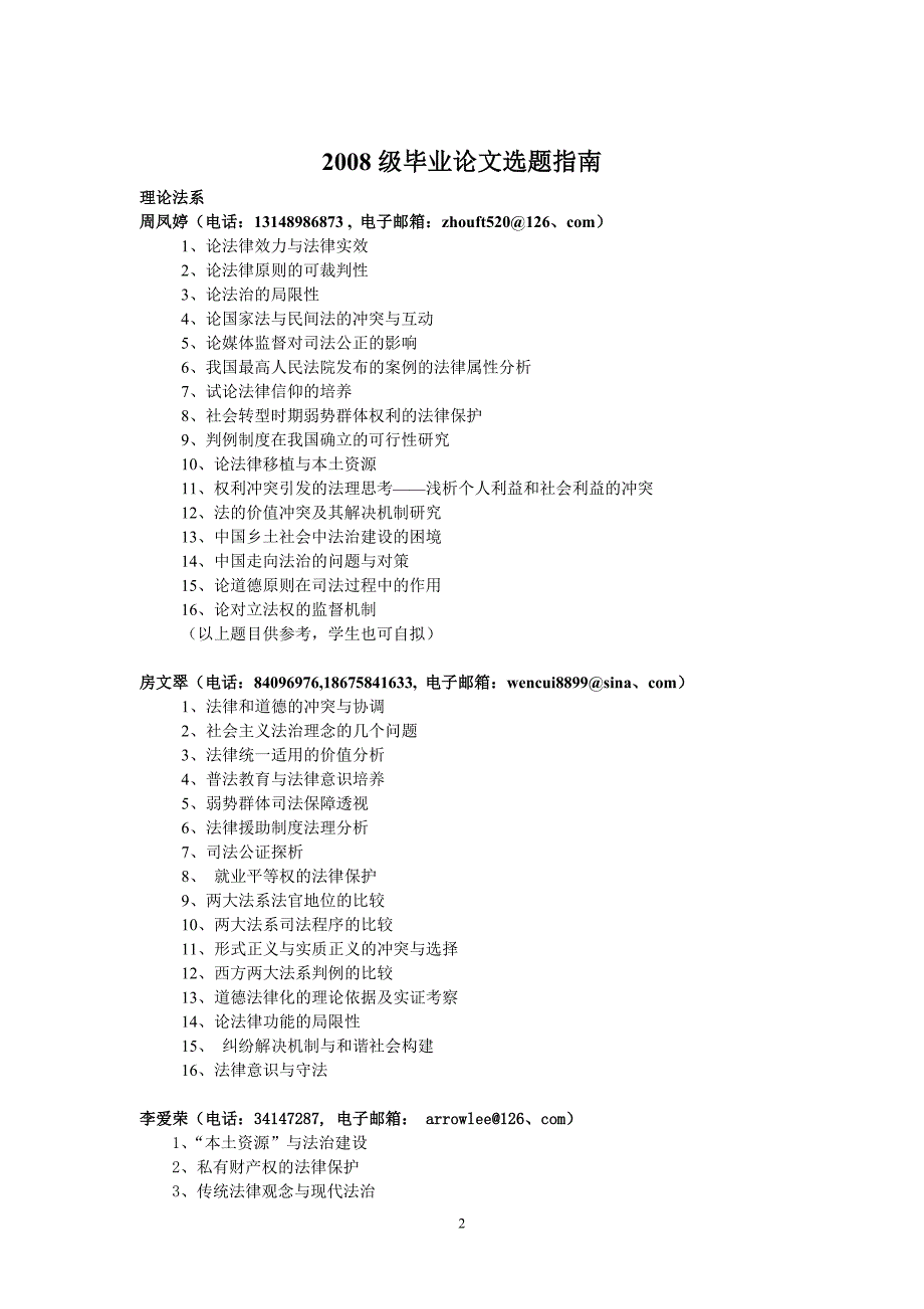 2008级毕业论文选题汇总表_第2页