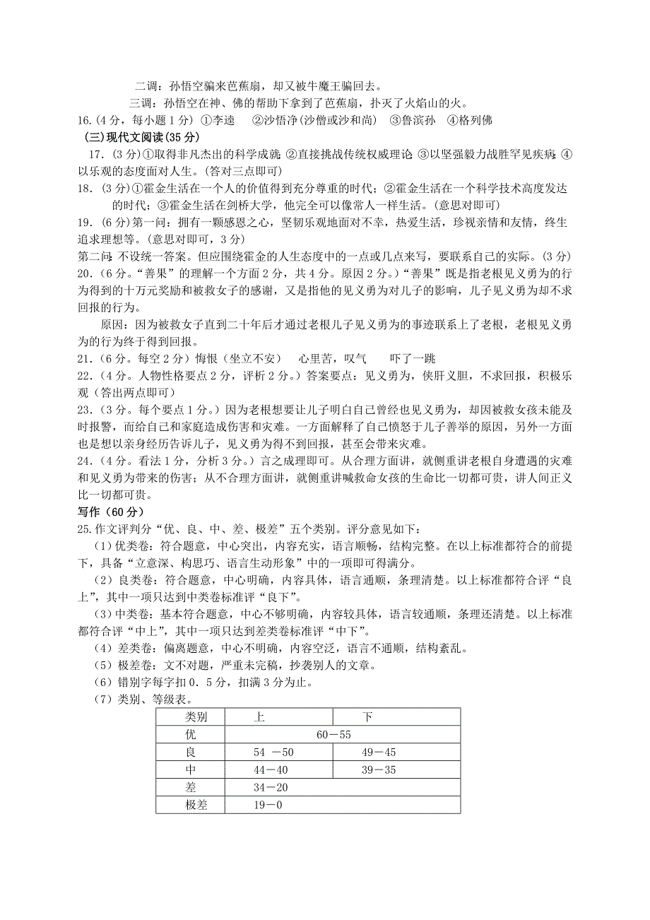 明溪2011九年级语文质检测答案_第2页