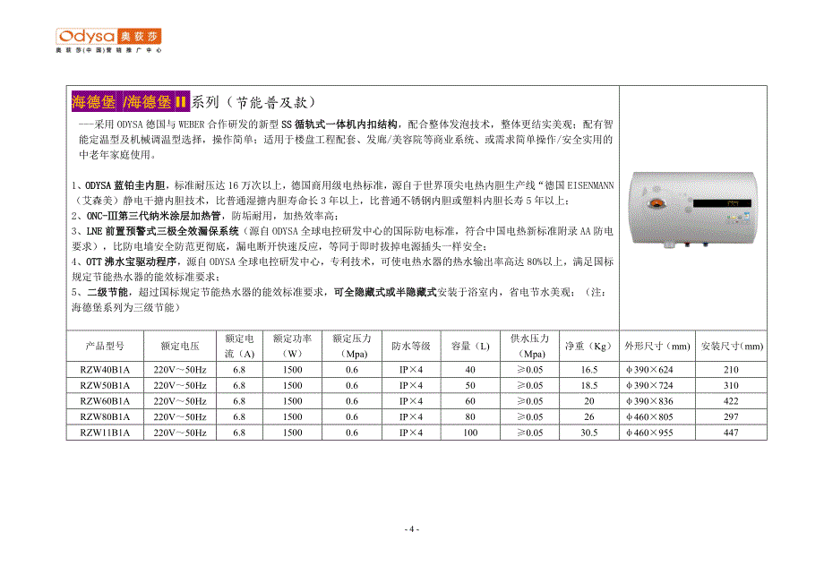 奥荻莎现有产品卖点及技术参数(冯总_第4页