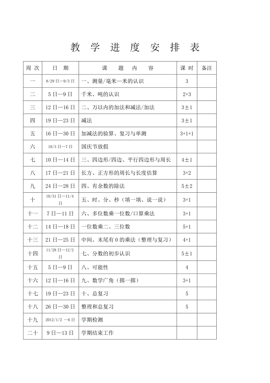 2011-2012第一学期三年级数学第一单元电子教案_第2页