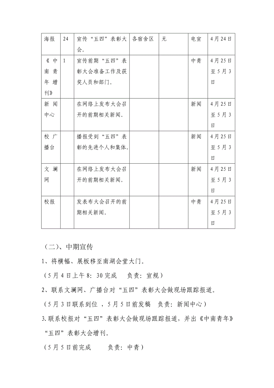 中南财经政法大学五四表彰大会宣传策划_第2页