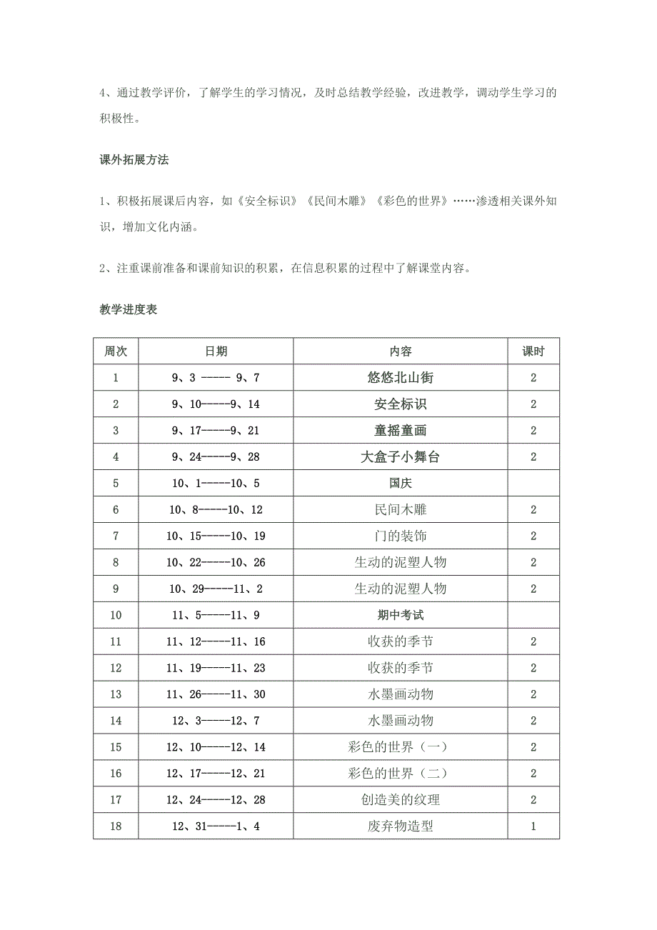 五(2)班美术教学计划_第3页