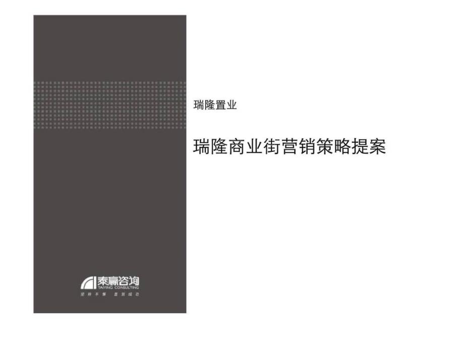 2010年郑州瑞隆商业街营销策略提案ppt课件_第1页