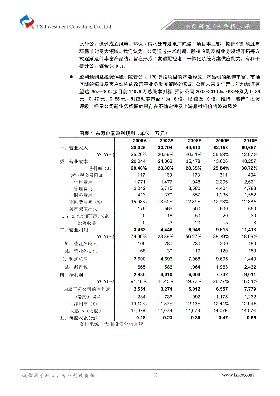 东源电器：产能释放与收购合并助推业绩快速增长_第2页