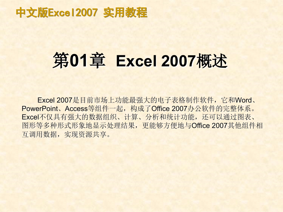 电子版excel2007全面学习_第1页