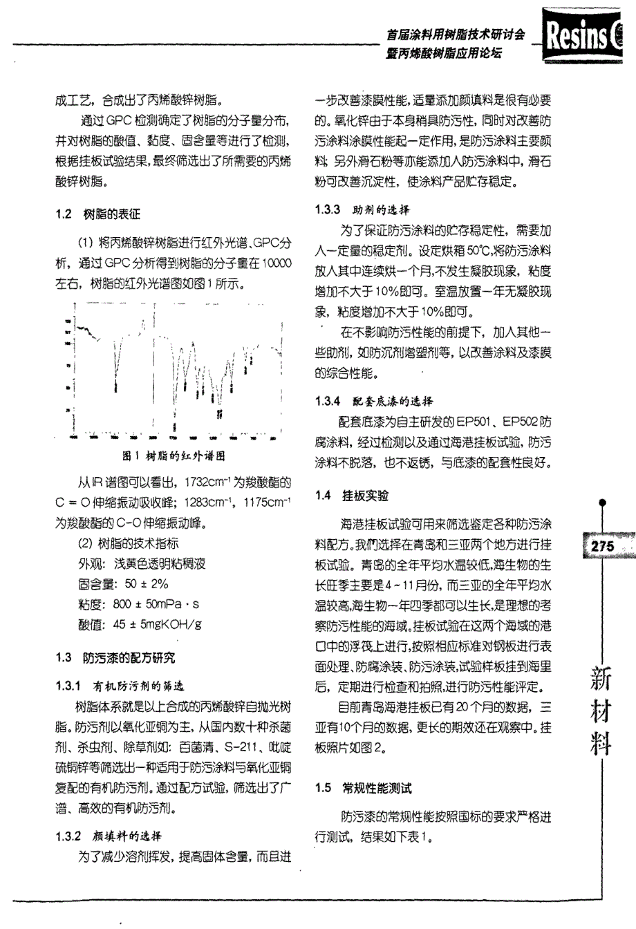 丙烯酸锌树脂在自抛光防污涂料中的应用_第2页