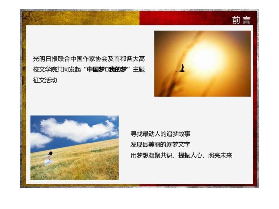 中国梦我的梦主题征文活动策划案ppt课件_第4页