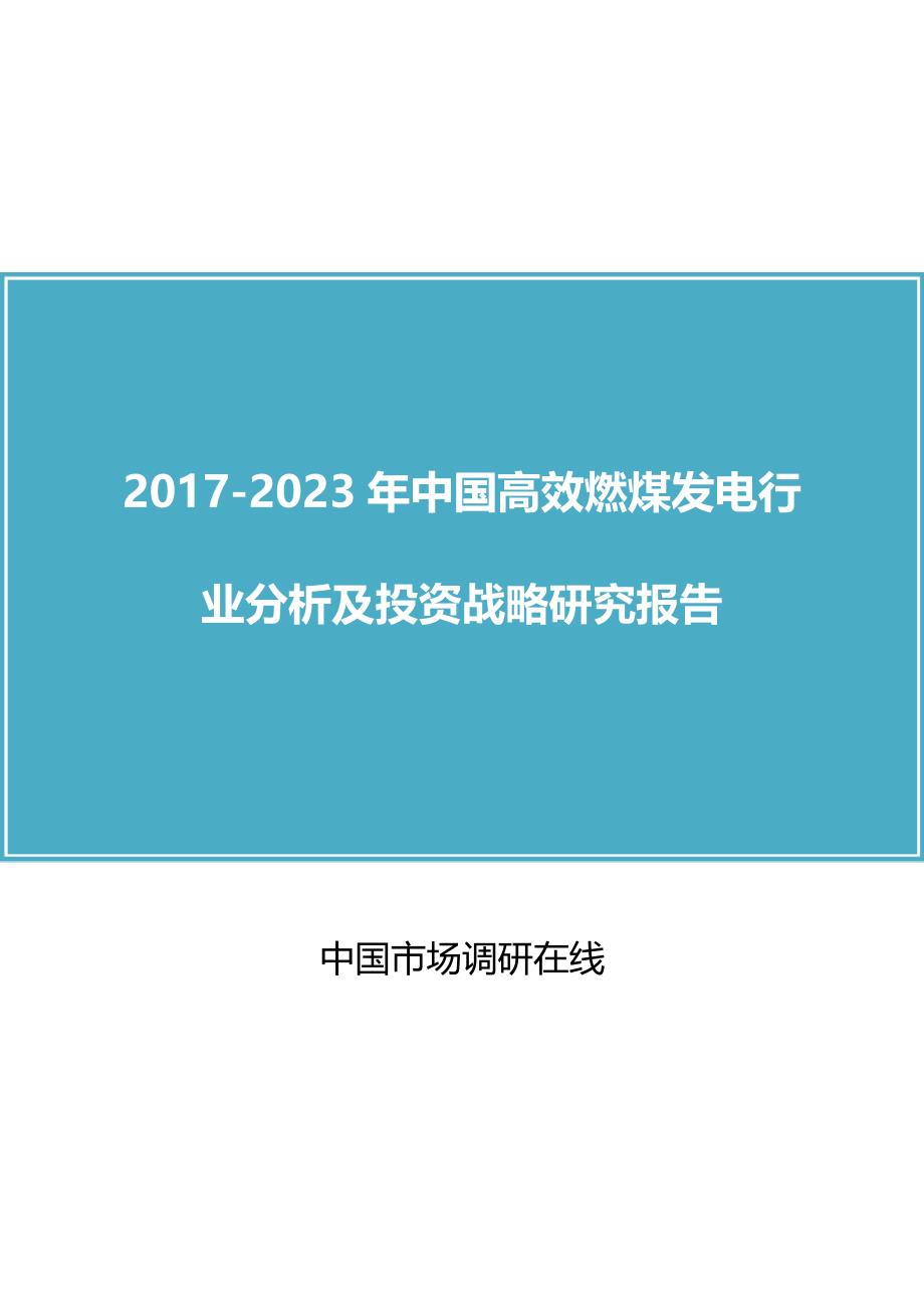 中国高效燃煤发电行业报告_第1页