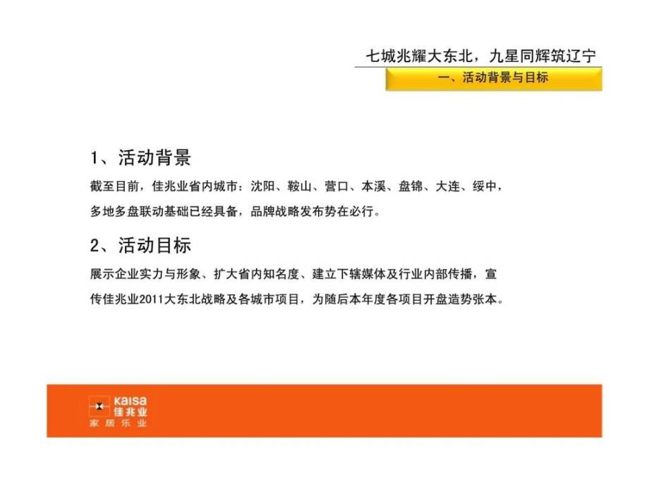 2011沈阳佳兆业品牌战略发布会方案ppt课件_第3页