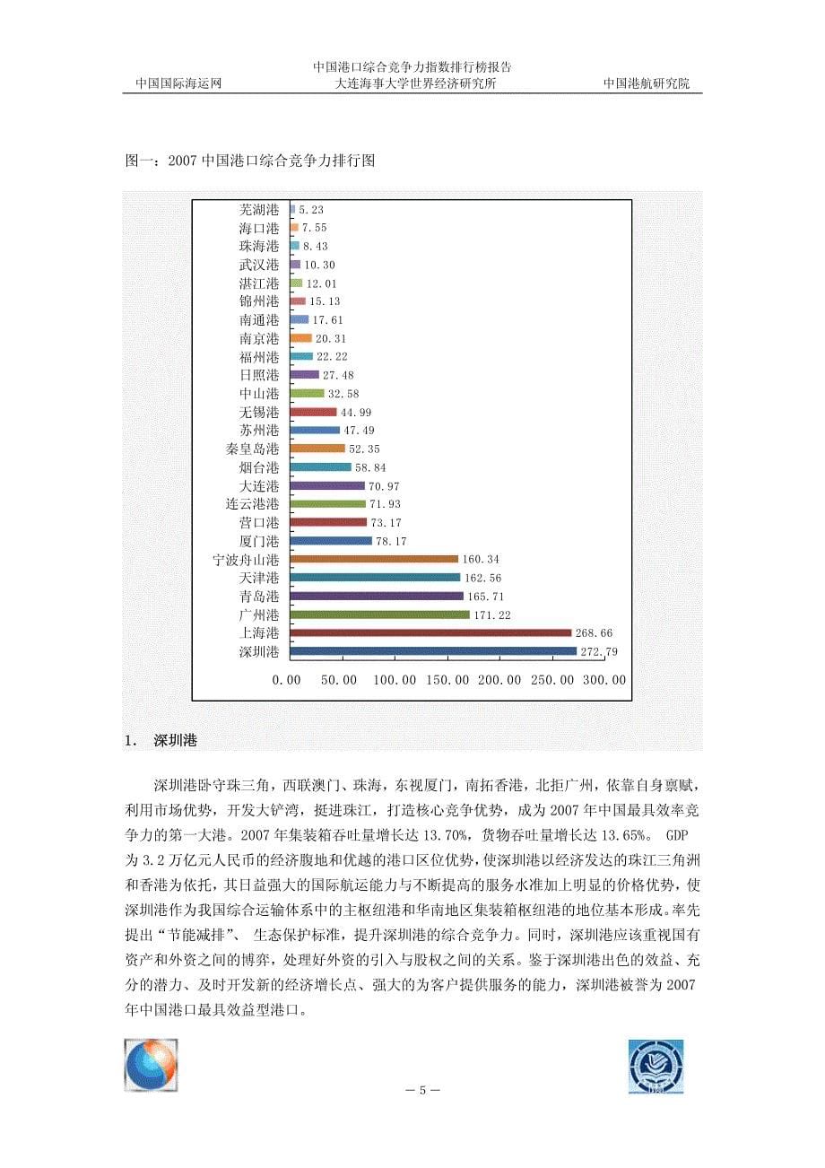 2007中国港口综合竞争力指数排行榜报告_第5页