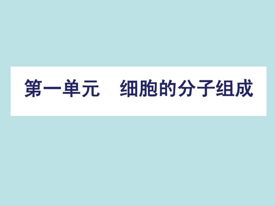 2011年高考生物（浙科版）第一轮复习精品课件第1单元细胞的分子组成_第1页