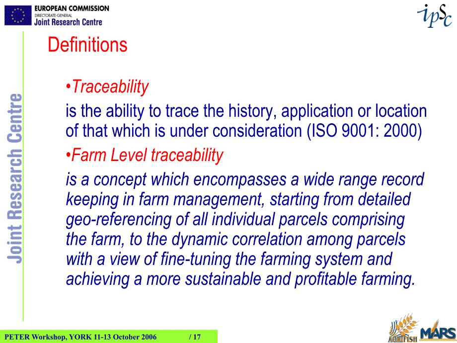 欧盟关于可追溯性traceability方面的讲座ppt04_pp_jrc_flt_第2页