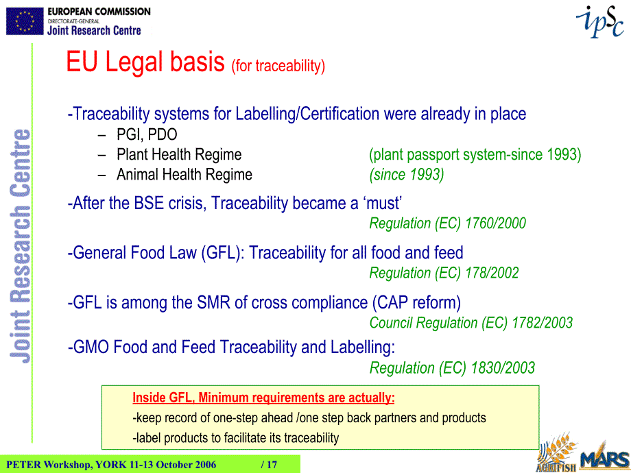 欧盟关于可追溯性traceability方面的讲座ppt04_pp_jrc_flt_第3页