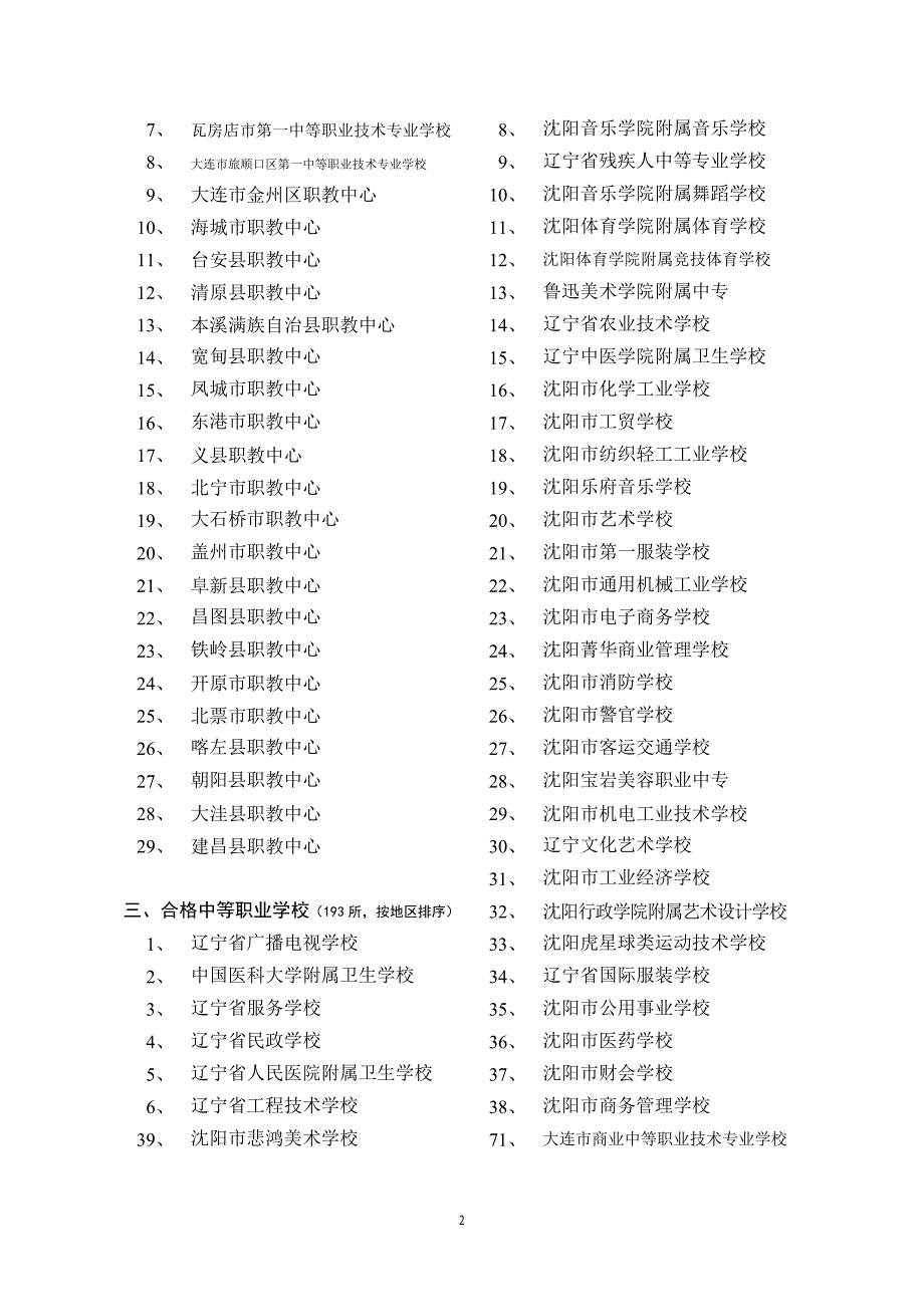 辽宁省中等职业学校选优评估与合格评估结果_第2页