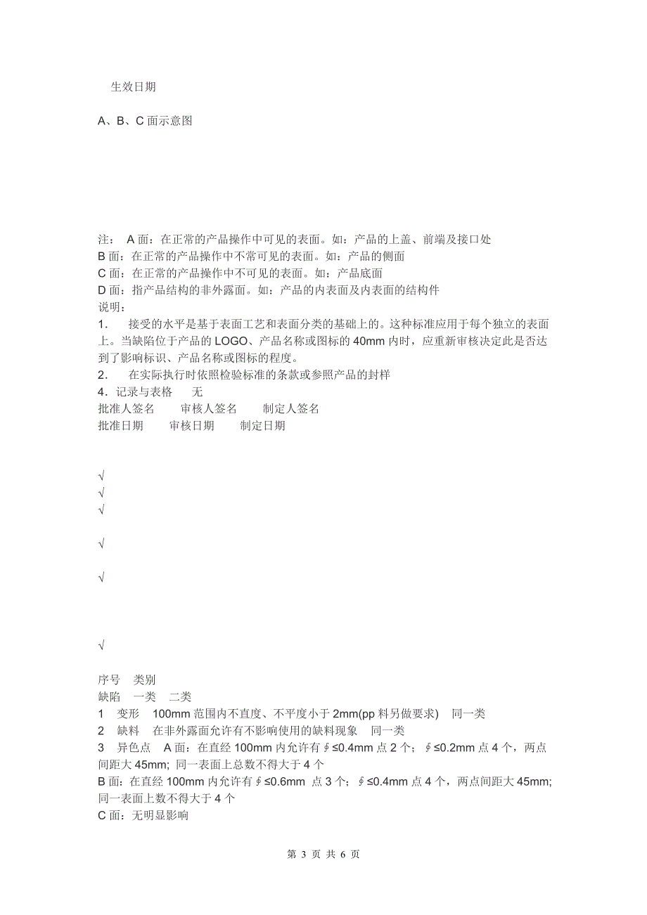 模具资料-模具数控下载→注塑件外观检验标准_第3页