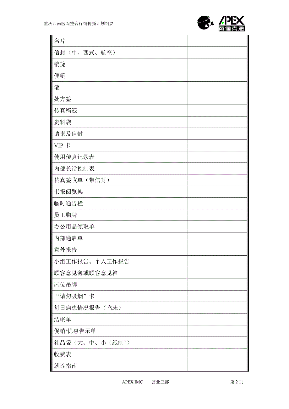 医院imc计划纲要_第2页