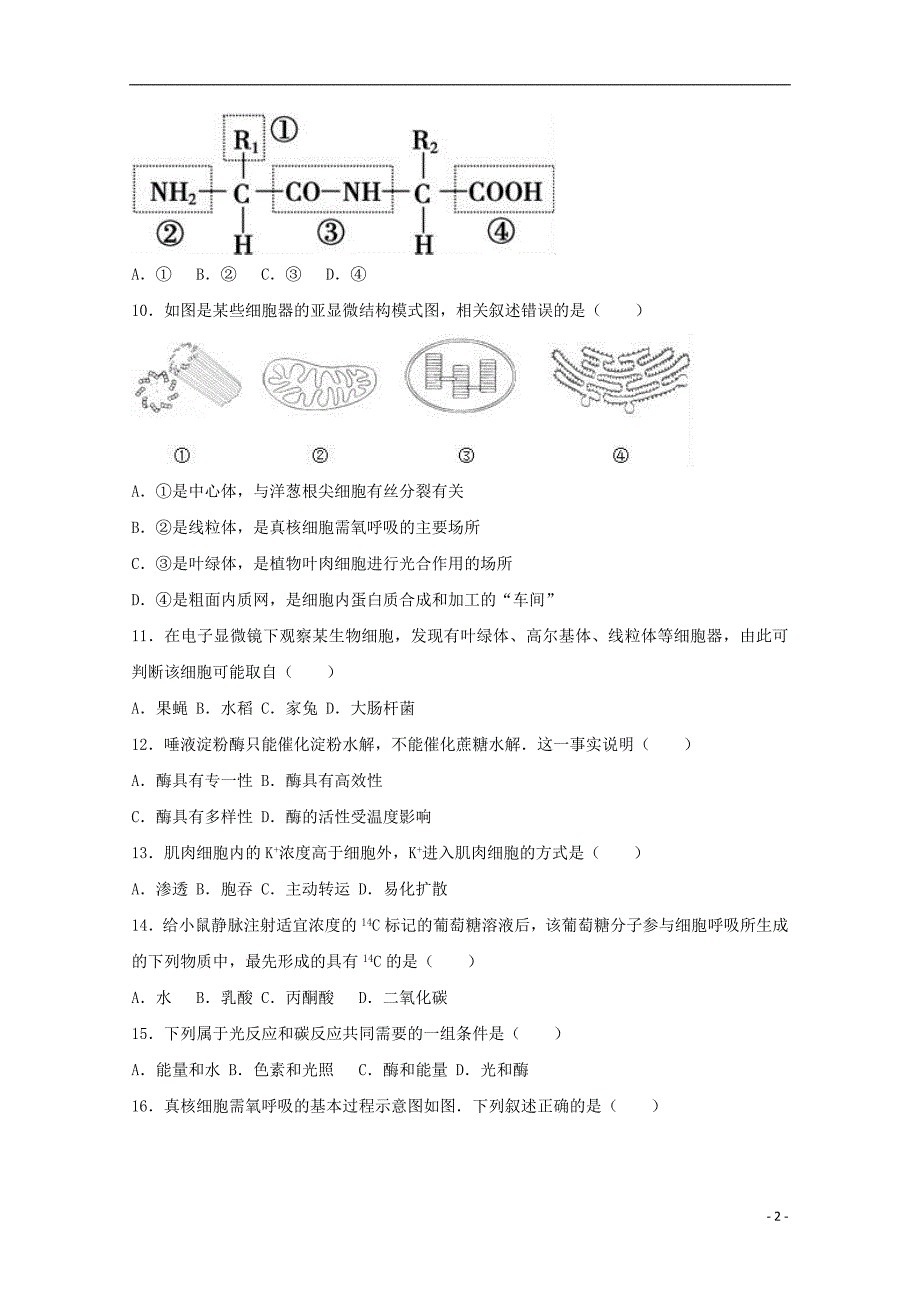 浙江省嵊州市2016-2017学年高一生物下学期期中试卷（含解析）_第2页