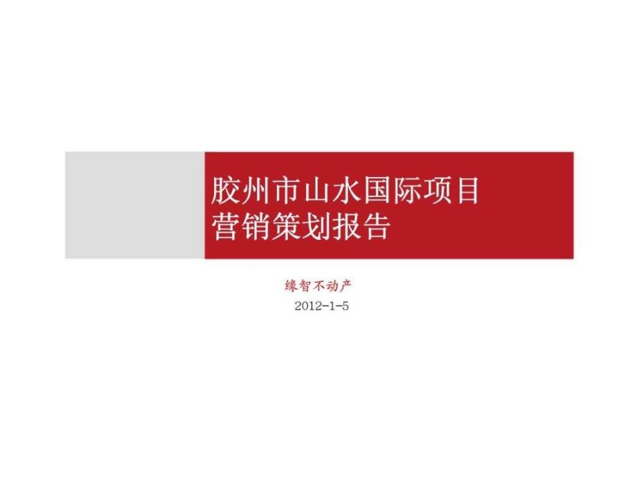 胶州市山水国际项目营销策划报告ppt课件_第1页