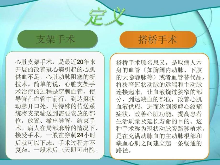 比较血管搭桥和支架手术的利弊ppt课件_第4页