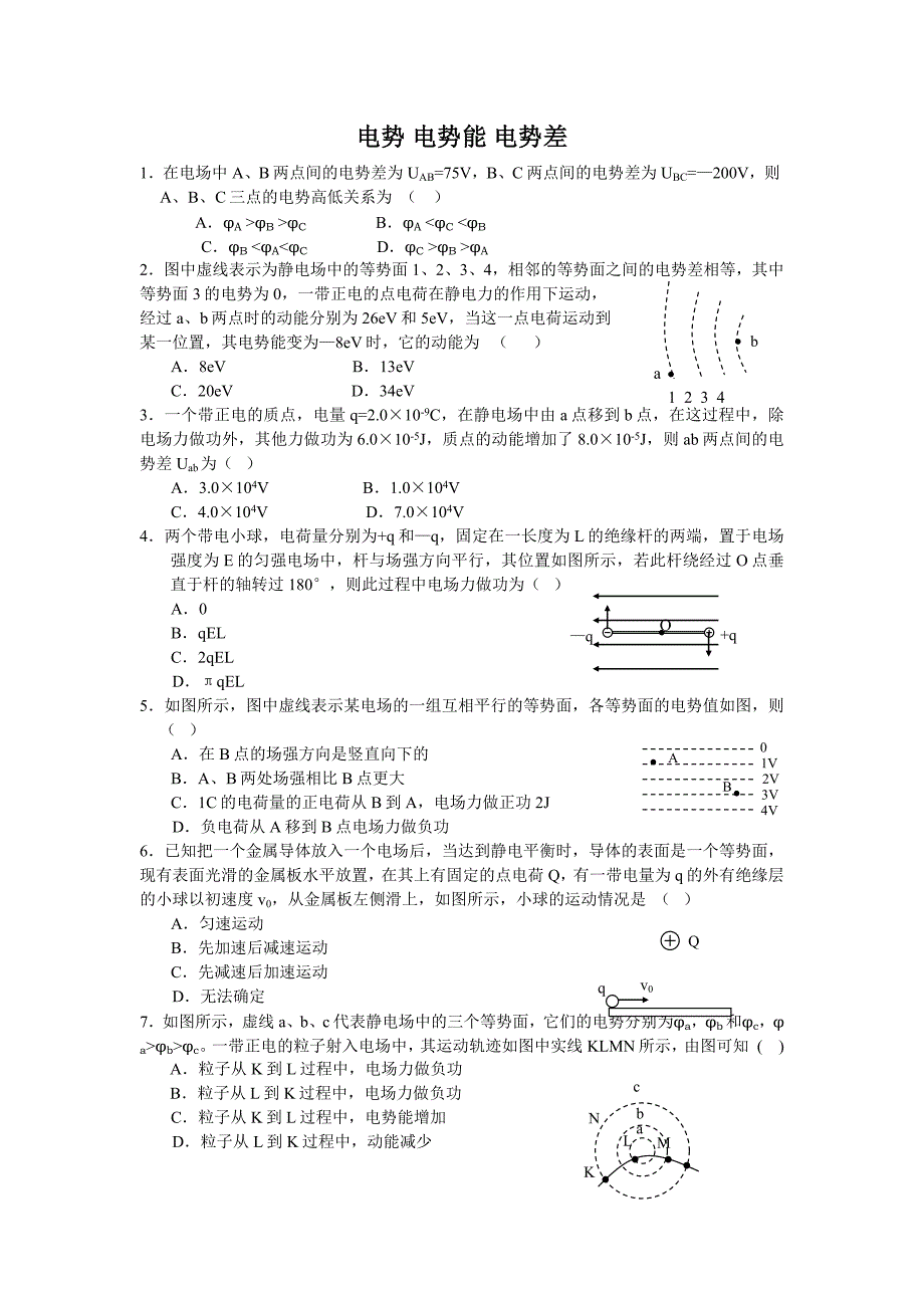 电势电势能电势差_第1页