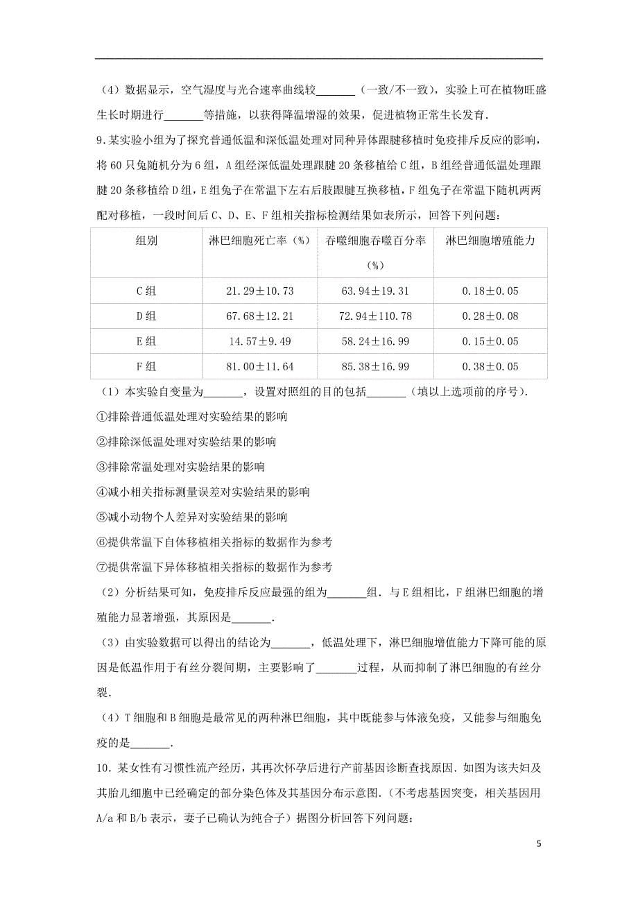 江西省抚州市临川区2017届高三生物4月模拟检测试卷（含解析）_第5页