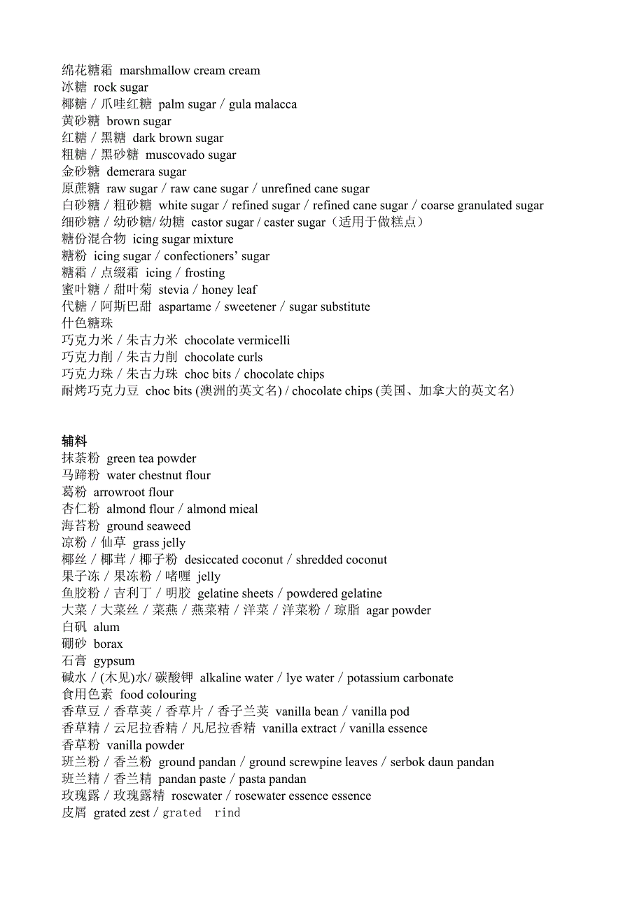 面食制作原料相关英文_第2页