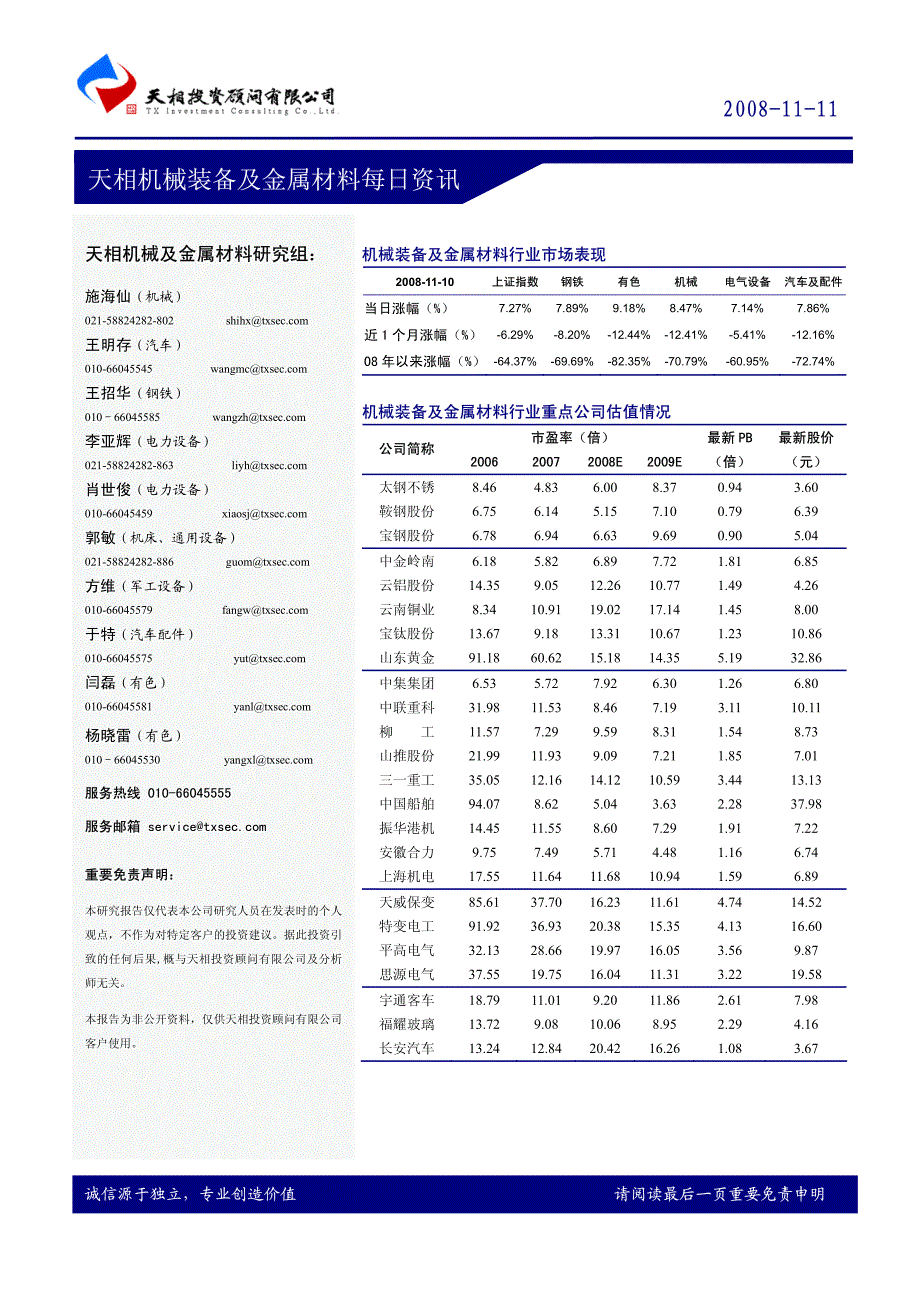 机械金属每日快报20081111_第1页