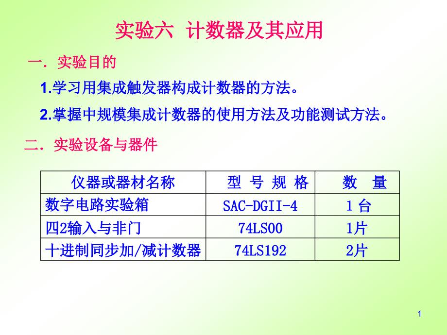 实验6计数器及其应用_第1页