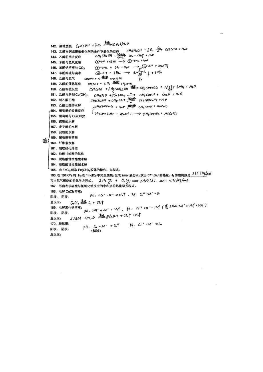 高三化学方程式(完备)microsoftword文档_第5页