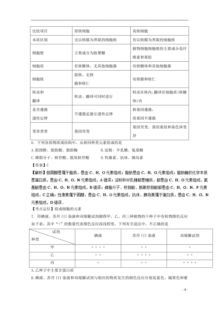 江西省吉安市2016-2017学年高一生物上学期第二次段考试题（含解析）_第4页