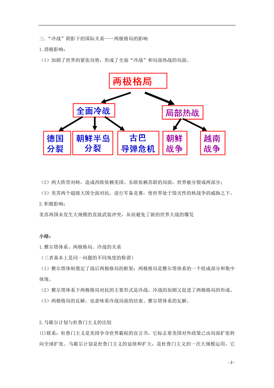 山东省沂水县高中历史第25课两极世界的形成知识点总结素材新人教版必修1_第2页