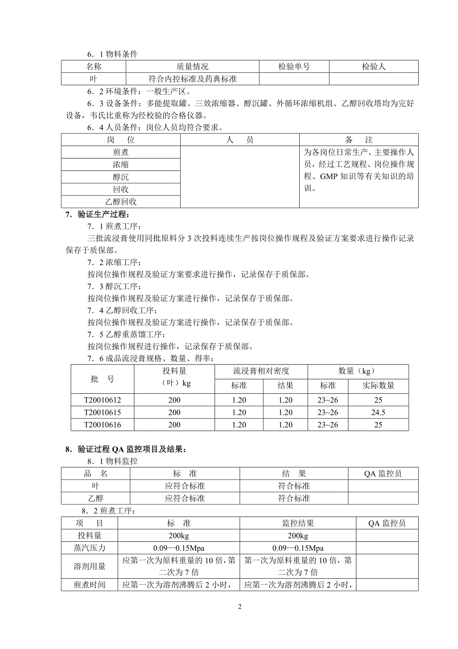 北京1制药厂gmp文件5-中药材提取工艺验证报告_第2页