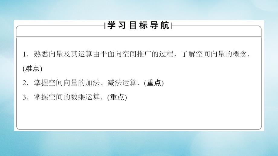 高中数学第三章空间向量与立体几何3.1.1空间向量的线性运算课件新人教b版选修2-1_第2页