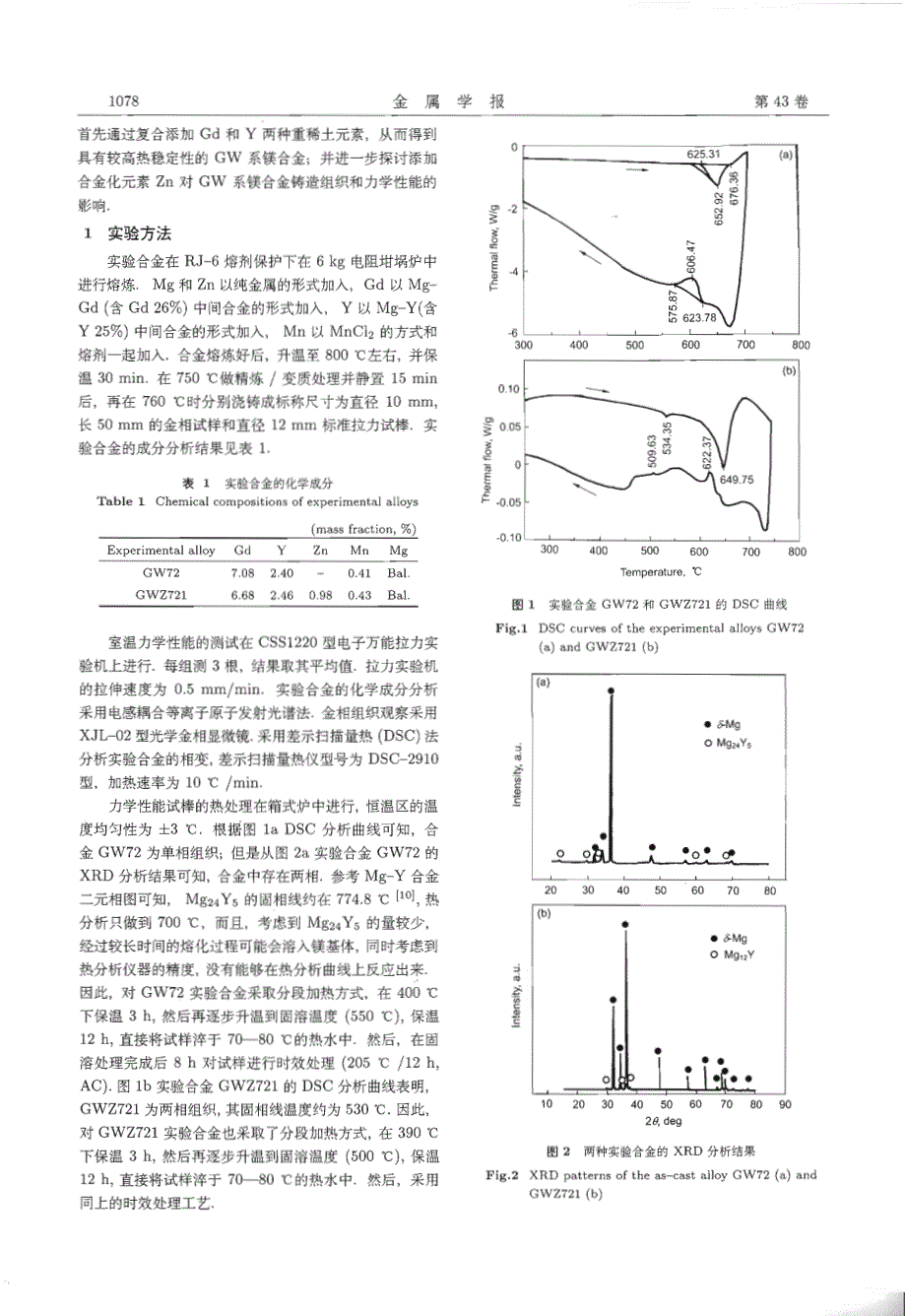 合金化元素zn对gw系镁合金组织和力学性能的影响_第2页